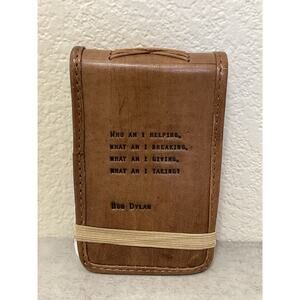 Sugarboo & Co Leather Pocket Journal Bob Dylan Quote Vintage Distressed